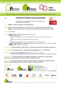 Academia Academia Passivhaus CERTIFIED PASSIVE HOUSE DESIGNER  Curso