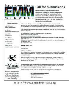 Electronic Music  M i d w e s t EMM Organizers  Call for Submissions