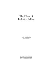 The Films of Federico Fellini Peter Bondanella Indiana University