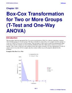 Box-Cox Transformation for Two or More Groups