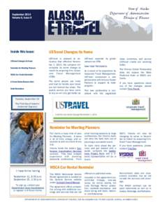 September 2014 Volume 6, Issue 9 Inside this issue: USTravel Changes its Name Reminder for Meeting Planners