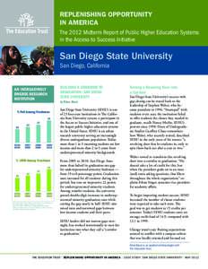 REPLENISHING OPPORTUNITY IN AMERICA The 2012 Midterm Report of Public Higher Education Systems in the Access to Success Initiative  San Diego State University