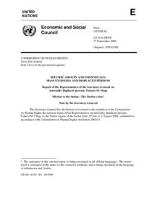 Sudan / War in Darfur / Darfur / Janjaweed / Internally displaced person / Commission of Inquiry on Darfur / International response to the War in Darfur / Darfur conflict / Africa / International relations