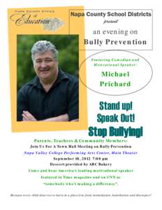 Napa County School Districts present an evening on Bully Prevention Featuring Comedian and