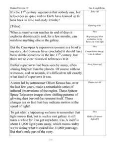 Hidden Universe 19 th Cas A Light Echo  [Titles]