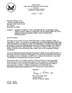 Energy in the United States / Nuclear energy in the United States / Geography of the United States / Nuclear Regulatory Commission / Nebraska Public Power District / Lincoln /  Nebraska / Brownville /  Nebraska / Nebraska / Cooper Nuclear Station / Entergy