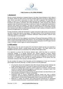 Technology / Network neutrality / Law / Broadband / Internet / Federal Communications Commission / Network neutrality in the United States / Data discrimination / Internet access / Computer law / Electronics