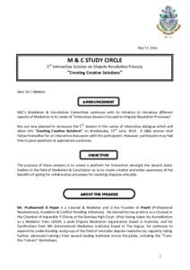 th  M & C STUDY CIRCLE May 17, 2016