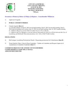 Parliamentary procedure / Agenda / Adjournment / Laurinburg /  North Carolina / Meeting