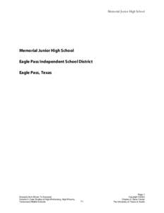 Memorial Junior High School  Memorial Junior High School Eagle Pass Independent School District Eagle Pass, Texas