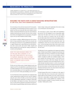 r e s e ar c h t o p ra c t i c e From Research to Practice, a column dedicated to recognizing successful “bridges” between researchers and practitioners, reports on research with practical implications for youth civ