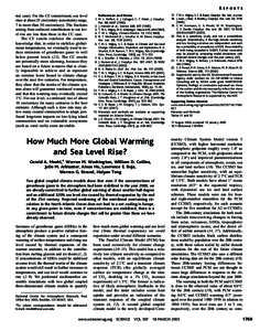 REPORTS tral case). For the CE commitment, sea level rises at about 25 cm/century (uncertainty range, 7 to more than 50 cm/century). The fractions arising from unforced contributions to sea level rise are less than those