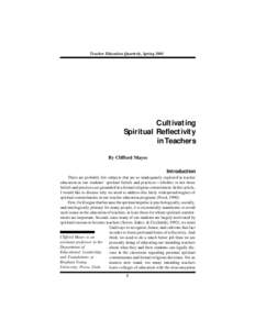 Teaching / Clifford Mayes / Spirituality / Philosophy of education / Alternative education / Archetypal pedagogy / Education / Educators / Teacher