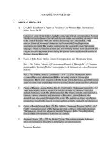 Eleanor Lansing Dulles / Office equipment / Stationery / Soviet Union–United States relations / John Foster Dulles / Konrad Adenauer / Folder / Radio Free Europe/Radio Liberty / File folder / Cold War / Government / Politics