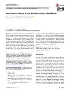 Elimination of formate production in Clostridium thermocellum