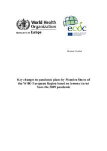 Joint ECDC/ WHO Regional Office for Europe workshops on pandemic preparedness:                                                                               (Draft for consultation with Participants- 18 November 2011)