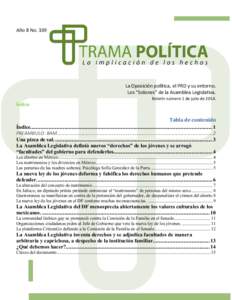 Año 8 NoLa Oposición política, el PRD y su entorno. Los “Solones” de la Asamblea Legislativa. Índice