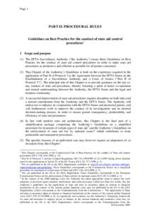 Page 1  PART II: PROCEDURAL RULES Guidelines on Best Practice for the conduct of state aid control procedures 1