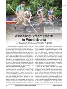 photo-PFBC and PSU  Biologists from the Pennsylvania Fish & Boat Commission and Penn State use towboat electrofishing gear to survey a section of the Allegheny River in McKean