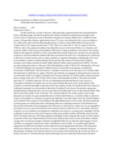 Southern Campaign American Revolution Pension Statements & Rosters Pension Application of Philip Crose (Croce) S32193 Transcribed and annotated by C. Leon Harris. VA