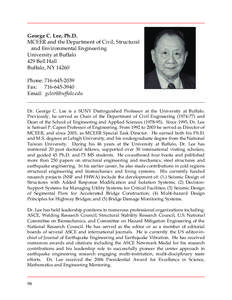 Construction / Earthquake Engineering Research Institute / Seismic analysis / Structural engineer / Columbia School of Engineering and Applied Science / American Society of Civil Engineers / Lawrence C. Bank / Engineering / Civil engineering / Earthquake engineering