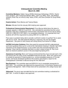 Undergraduate Committee Meeting Minutes 23 MAR 09 meeting