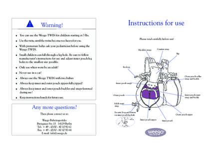 !  Instructions for use Warning!