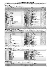 「リソル共通商品券」利用施設一覧 ＊下記「ラクシス」は、リソル運営施設併設のアロマリラクゼーションサロンです。本券はラクシスの施術料にも充当できます