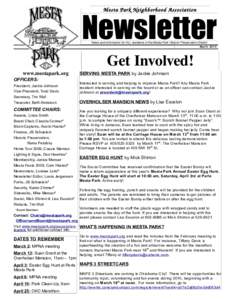 Mesta Park Neighborhood Association  Newsletter News and information for ALL residents of the Mesta Park Historic Preservation District March 2010
