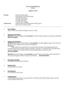 August 20, 2014 Council minutes