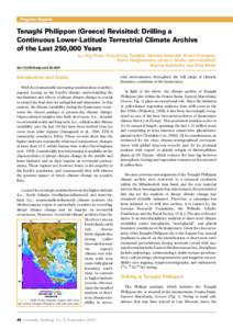 Progress Reports  Tenaghi Philippon (Greece) Revisited: Drilling a Continuous Lower-Latitude Terrestrial Climate Archive of the Last 250,000 Years doi:iodp.sd