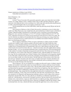 Southern Campaign American Revolution Pension Statements & Rosters Pension Application of William Carter W25391 Transcribed and annotated by C. Leon Harris State of Kentucky } Sct. County of Ohio } On this 5th day of Nov