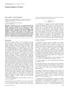 Protein Engineering vol.15 no.10 pp.779–782, 2002  Protein Design is NP-hard Niles A.Pierce1,2 and Erik Winfree3 1Applied