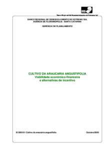 BANCO REGIONAL DE DESENVOLVIMENTO DO EXTREMO SUL AGÊNCIA DE FLORIANÓPOLIS - SANTA CATARINA GERÊNCIA DE PLANEJAMENTO