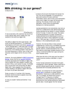 Milk drinking: in our genes?