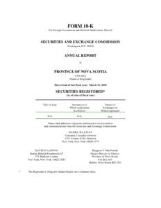 SEC filings / Economic policy / Government debt / Economics / Nova Scotia / Government budget deficit / Tax / Regulation S-K / Regulation S-X / Fiscal policy / Public finance / Public economics