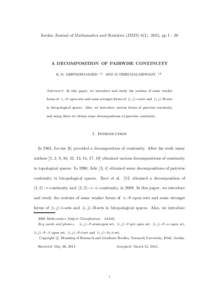 Jordan Journal of Mathematics and Statistics (JJMS) 8(1), 2015, ppA DECOMPOSITION OF PAIRWISE CONTINUITY K.M. ARIFMOHAMMED  (1)