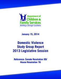 January 15, 2014  Domestic Violence Study Group Report 2013 Legislative Session Reference: Senate Resolution 95/