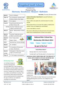 Everybody Learns  Principal: Jan Day Newsletter, Thursday 13th March[removed]Week 6