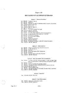 Chapter l8B  REGULATION OF ALCOHOLIC BEVERAGES Article 1. General Provisions Sec. 18B-I00. Purpose of Chapter. Sec. 18B-I01. Definitions.