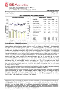 EAST ASIA SECURITIES COMPANY LIMITED 9/F, 10 Des Voeux Road Central, Hong Kong. Dealing: Research: Facsimile: HONG KONG RESEARCH Weekly Report