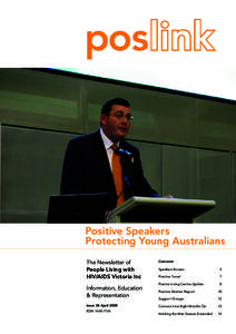 poslink  Positive Speakers Protecting Young Australians The Newsletter of People Living with