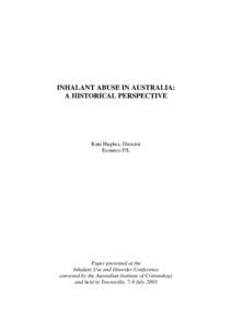 Inhalant abuse in Australia : a historical perspective