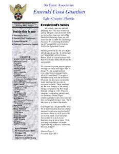 Air Force Association  Emerald Coast Guardian Eglin Chapter, Florida October—December 2012 Volume XXIV, Issue 5