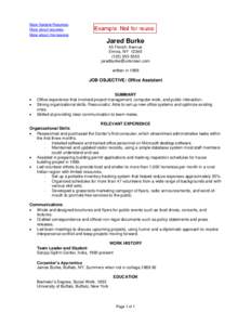 More Sample Resumes. More about resumes. More about this resume. Jared Burke 45 French Avenue