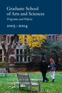 Graduate School of Arts and Sciences Programs and Policies 2003 –2004