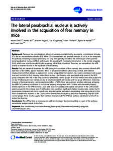 The lateral parabrachial nucleus is actively involved in the acquisition of fear memory in mice