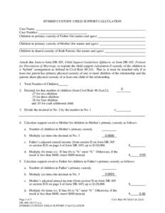 DR-308 Hybrid Custody Calculation (4-09)