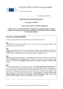 EXECUTIVE AGENCY FOR HEALTH AND CONSUMERS Consumers and Food Safety Unit Luxembourg, [removed]QUESTIONS & ANSWERS (Q & A)