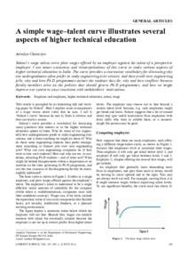 GENERAL ARTICLES  A simple wage–talent curve illustrates several aspects of higher technical education Anindya Chatterjee Sohoni’s wage–talent curve plots wages offered by an employer against the talent of a prospe